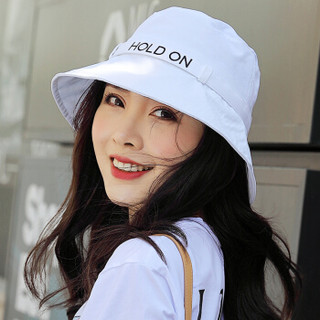 兰诗雨夏季遮阳帽子女出游逛街沙滩渔夫帽M0273 白色