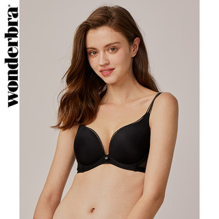 WONDERBRA透气无痕内衣女小胸性感文胸聚拢收副乳上托U型美背胸罩 9H59炭灰色 80C