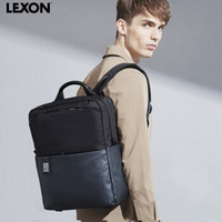 LEXON 乐上 法国乐上(LEXON) 笔记本包电脑包 休闲双肩包14/15英寸防泼水电脑背包单隔层书包有侧兜 灰/黑