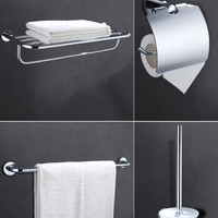 潜水艇不锈钢卫生间浴室置物架毛巾架浴巾架卫浴厕所五金挂件套装 浴室挂件四件套