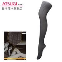 ATSUGI/厚木日系丝袜夏季女薄款春夏美腿 提花连体裤袜带花纹图案 S-L（臀围80-98 身高145-165） 480黑色