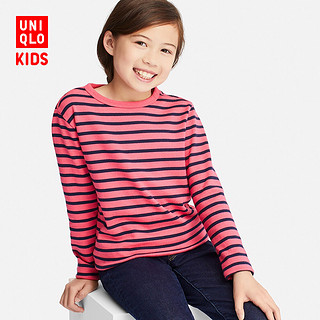 童装/男童/女童 条纹T恤(长袖) 409238 优衣库UNIQLO 12 桃红色 120cm(120/60)