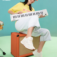 XTEP特步女鞋网面运动鞋2020夏季透气女跑步鞋新款白色休闲鞋老爹鞋子 35 米兰灰