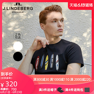 J.LINDEBERG金林德伯格夏新时尚休闲圆领短袖T恤男519101520 190/108A/XXL RPR黑色