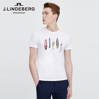 J.LINDEBERG金林德伯格夏新时尚休闲圆领短袖T恤男519101520 190/108A/XXL RPR黑色