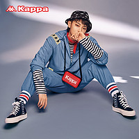 Kappa卡帕串标黄子韬款情侣男女运动板鞋高帮帆布板鞋 40 韩国白/黄色-012F