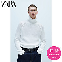 ZARA 新款 男装 穗纹针法高领针织衫毛衣 03332301250 XL (185/104A) 白色