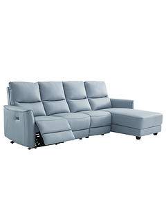 芝华仕头等舱简约现代真皮功能沙发客厅皮艺小户型北欧家具C50228 组合 面向沙发左角 雾霾蓝色 30-60天内发货
