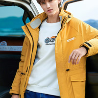 衣品天成2019冬季新款男士帅气连帽羽绒服潮流中长款潮牌爆款外套 170 黑色