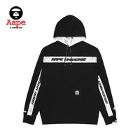Aape男装秋冬3M迷彩字母印花背后猿颜图案连帽加绒卫衣3468XXB M 蓝色