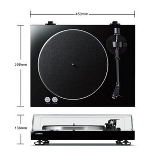 YAMAHA 雅马哈 TT-S303 黑胶唱片机 内置前置放大器 Hi-Fi高保真立体声 黑色