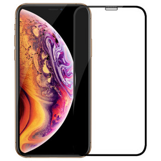 优加 苹果iPhoneXsMax钢化膜 全屏覆盖玻璃膜高清手机贴膜非水凝保护膜 黑色