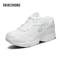 Skechers斯凯奇低帮工装鞋工作鞋时尚绑带运动鞋女士小白鞋76555 39.5 黑色/BLK