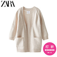ZARA 新款 童装女童 春夏新品 基本款长针织衫外套 02162705052 自然色 11-12 岁（152cm）