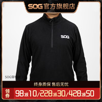 SOG索格户外抓绒衣服男秋冬薄款套头摇粒绒打底衫保暖战术卫衣 M 黑色