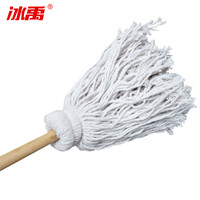 冰禹 AA56515 老式木柄拖把（5把）加长加粗木杆加厚大灰棉线拖把墩布拖布 线条拖把布条拖把