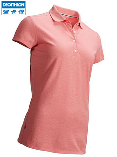 迪卡侬polo衫女翻领polo短袖运动T恤夏季大码纯色条纹宽松INESIS 175/120B/XXL 经典白色