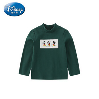 迪士尼 Disney 童装男童中小童针织打底衫毛衣毛衫宝宝可爱衣服2019秋 DA932DE01 墨绿 100