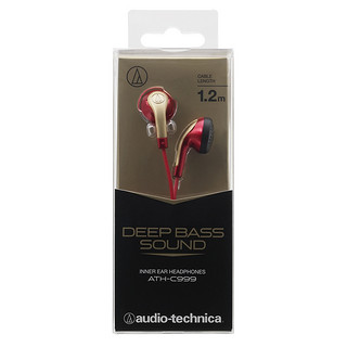 audio-technica 铁三角 ATH-C999 平头塞耳塞式有线耳机 红色 3.5mm