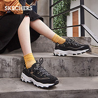 Skechers斯凯奇厚底松糕老爹鞋女士天使鞋小白鞋休闲运动鞋 11979 35 黑色/金色/BKGD