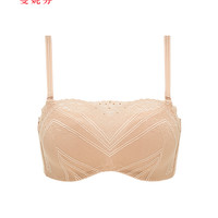 曼妮芬抹胸内衣文胸蕾丝防走光少女抹胸无钢圈舒适聚拢打底聚拢 020 黑色 85B