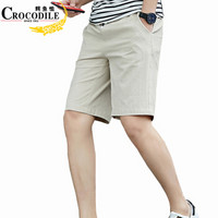 鳄鱼恤（CROCODILE）短裤 男士休闲青年五分直筒沙滩裤 K1871 卡其 2XL