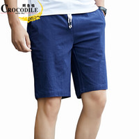 鳄鱼恤（CROCODILE）短裤 男士休闲青年五分直筒沙滩裤 K1871 蓝色 3XL