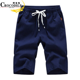 鳄鱼恤（CROCODILE）短裤 男士休闲青年五分直筒沙滩裤 K1871 蓝色 3XL