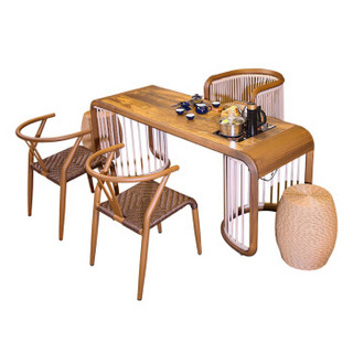 ZIYE 紫叶 新中式茶桌椅组合 1桌+1主人椅+2胡茶椅+2水瓶座