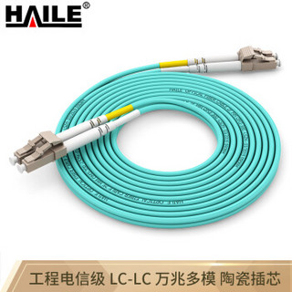 海乐（Haile）HJ-2LC-LC-MT1.5 低烟无卤双芯万兆多模光纤跳线网线（2LC-LC，50/125，OM3）1.5米