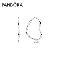 Pandora潘多拉官网 俏皮爱心925银耳环钩297822新款女 2-One size