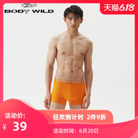 爱慕旗下bodywild宝迪威德星期裤男士绵柔装腰红色平角裤ZBN23PQ1 170 黑色