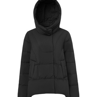 波司登年新品女士短款时尚保暖羽绒服气质外套冬B90141504DS 155/80A 黑色8056