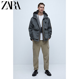 ZARA 新款 男装 口袋饰双色夹克外套 01105401505 XL (185/104A) 卡其色