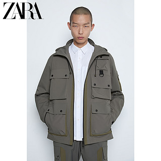 ZARA 新款 男装 口袋饰双色夹克外套 01105401505 XL (185/104A) 卡其色