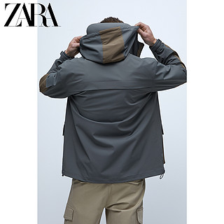 ZARA 新款 男装 口袋饰双色夹克外套 01105401505 XL (185/104A) 卡其色