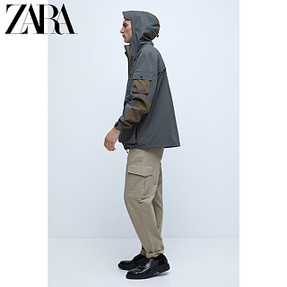 ZARA 新款 男装 口袋饰双色夹克外套 01105401505 L (180/100A) 卡其色