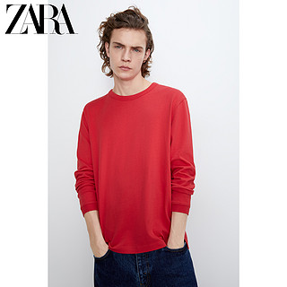 ZARA 新款 男装 长袖紧凑版型打底圆领T恤 09240423649 XXL (190/108A) 红色 / 珊瑚色