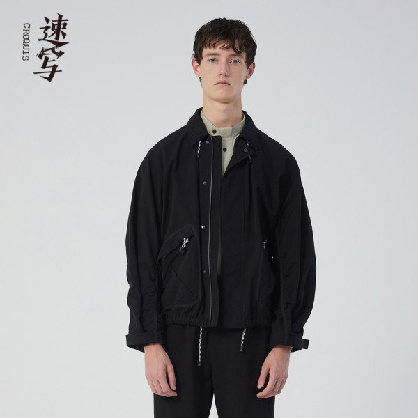 商品速写男装2020春季新品夹克外套简约长袖9kb202630 l 110米白