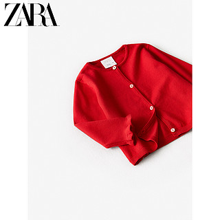 ZARA 新款 女婴幼童 春夏新品 基本款针织外套 02162500600 红色 3-4 岁