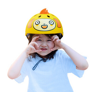 柒小佰儿童运动头盔安全防护舒适透气骑行运动配件儿童防护头盔 黄色小猴款