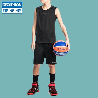 迪卡侬儿童篮球短裤T恤篮球服运动快干小学生篮球套装TARMAK 8岁 T恤