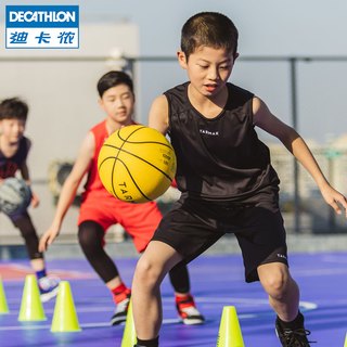 迪卡侬儿童篮球短裤T恤篮球服运动快干小学生篮球套装TARMAK 8岁 T恤