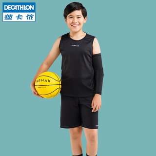 迪卡侬儿童篮球短裤T恤篮球服运动快干小学生篮球套装TARMAK 8岁 T恤