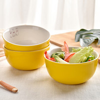 比得兔（Peter Rabbit）陶瓷餐具米饭碗 新骨瓷黄色圆碗三件套 PR-T752