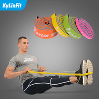阻力带男力量训练弹力带女瑜伽健身拉力带扁皮筋家用引体向上辅助 阻力带配套把手+阻力带配套门扣+双色阻力带黄色+8x80金属扣
