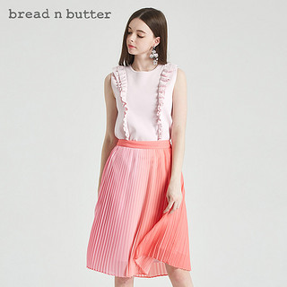 bread n butter 面包黄油 套头纯色纯色短款无袖女士蕾丝衫雪纺衫 0/165S 
