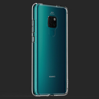 蜂翼 华为HUAWEI Mate20手机壳 全包防摔玻璃背板+硅胶软边玻璃硬壳保护套 男女款-全透明-6.53英寸