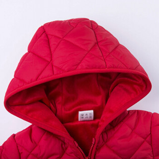 贝贝怡宝宝棉衣冬季加厚保暖婴儿衣服儿童外套男女童棉袄154S122 大红 9个月/身高73cm