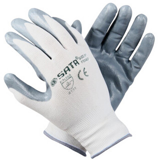 世达（SATA）FS0402 劳保手套丁腈耐磨掌浸胶涂胶涂层防滑手套舒适透气防尘作业手套8英寸